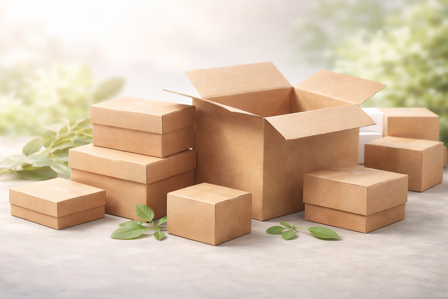 Banner com caixas de embalagens